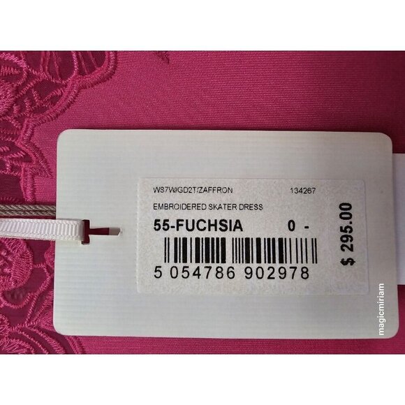 BNWT TED BAKER London Zaffron Embroidered Fit & Flare Dress Barbie Pink - Picture 14 of 15